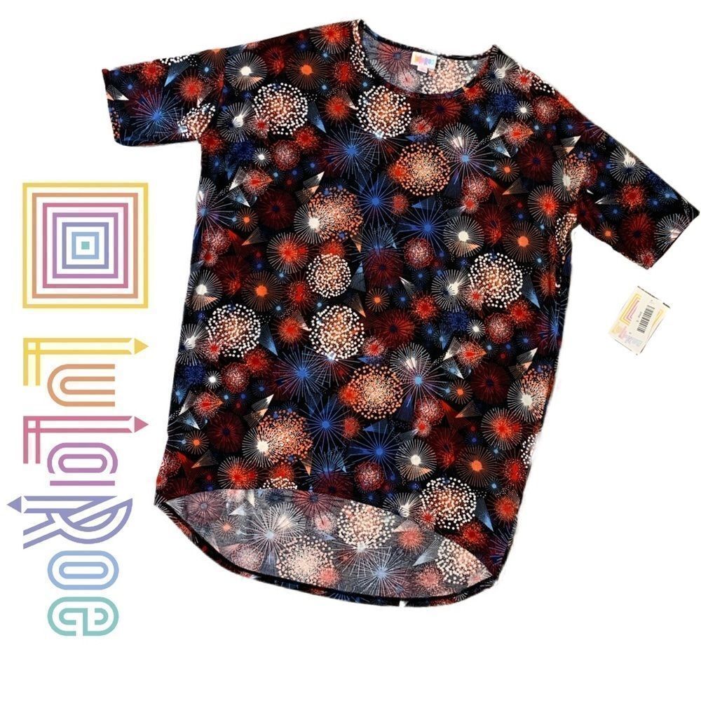 NWT LULAROE Irma Fireworks tee sZ small